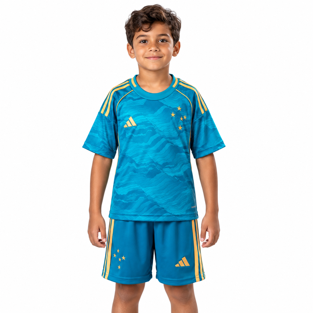 Cruzeiro EC 2025 Terceiro Uniforme - Conjunto Infantil