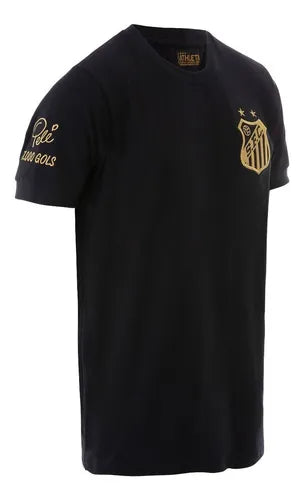 Camisa Santos Retrô 25/26 Edição Especial Pele 1000 Gols Masculino - Preta