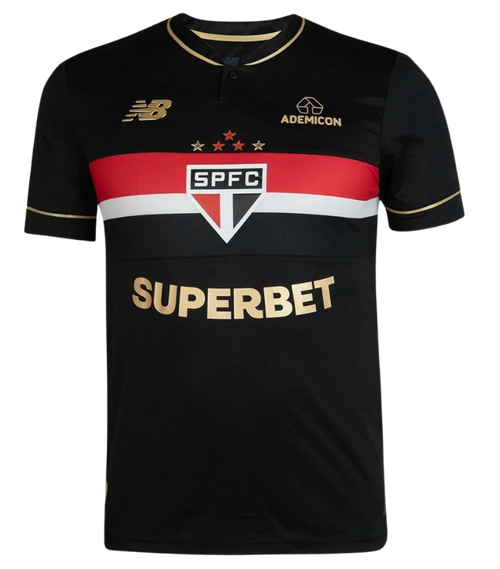 Camisa São Paulo III 25/26 - Torcedor Adidas Masculina - Preta com detalhes em vermelho e branco