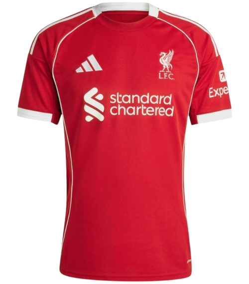 Camisa Liverpool I 25/26 - Torcedor Adidas Masculina - Vermelha com detalhes em branco