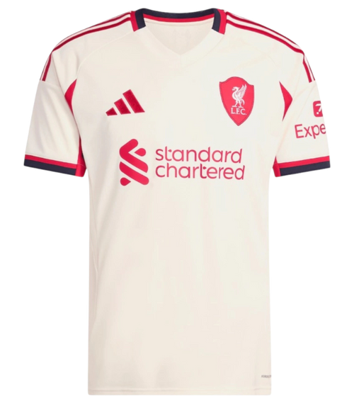 Camisa Liverpool II 25/26 - Torcedor Adidas Masculina - Bege com detalhes em vermelho e preto