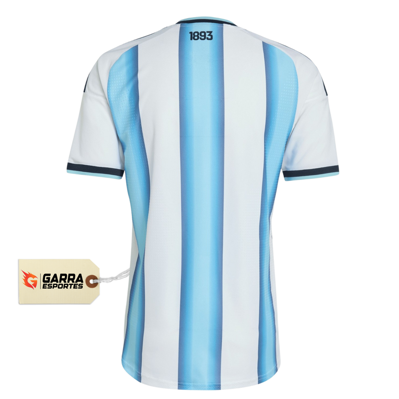 Camisa Seleção da Argentina I 2026 - Copa Do Mundo - Torcedor Adidas Masculina - Azul e branca com detalhes em dourado