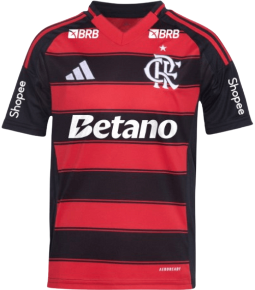 Flamengo Home Shirt 25/26 - Adidas Men's Fan - Black and Red