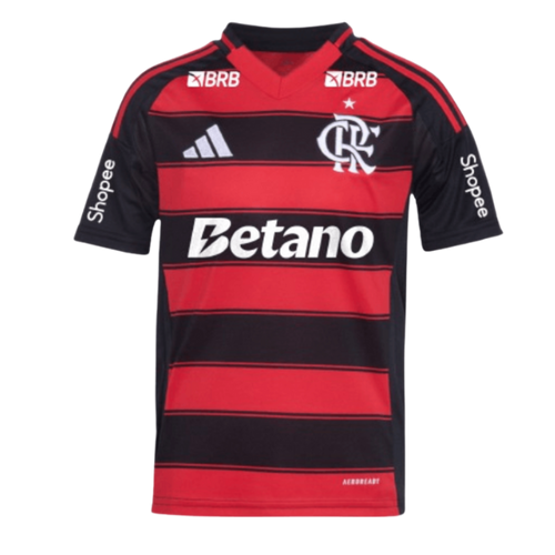 Camisa Flamengo I 25/26 - Torcedor Adidas Masculina - Preta e vermelha