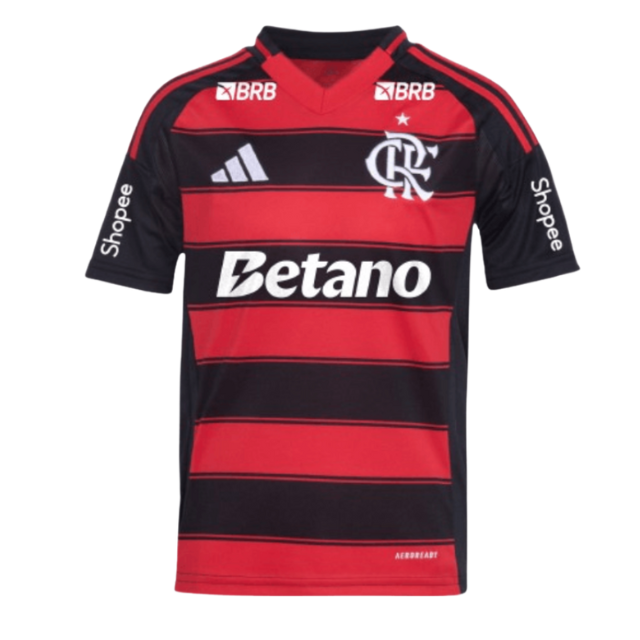 Camisa Flamengo I 25/26 - Torcedor Adidas Masculina - Preta e vermelha
