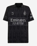 Camisa AC Milan llll 23/24 - Torcedor Puma Masculina - Preta com detalhes em cinza