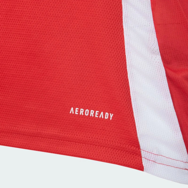 Camisa Internacional I 25/26 - Torcedor Adidas Masculina - Vermelha e branca com patrocínio