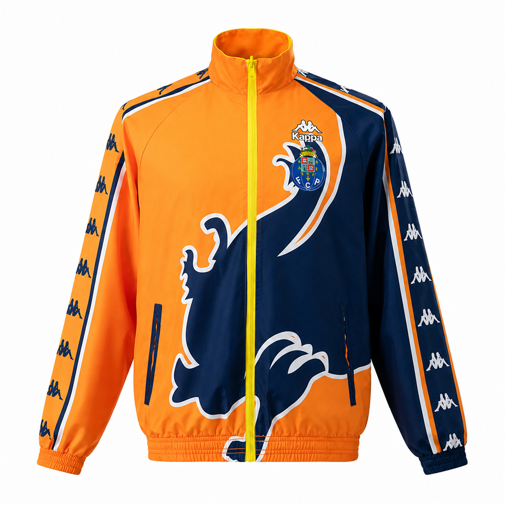 FC Porto Jacket Windbreaker - Orange & Yellow - 2 in 1 - Veste