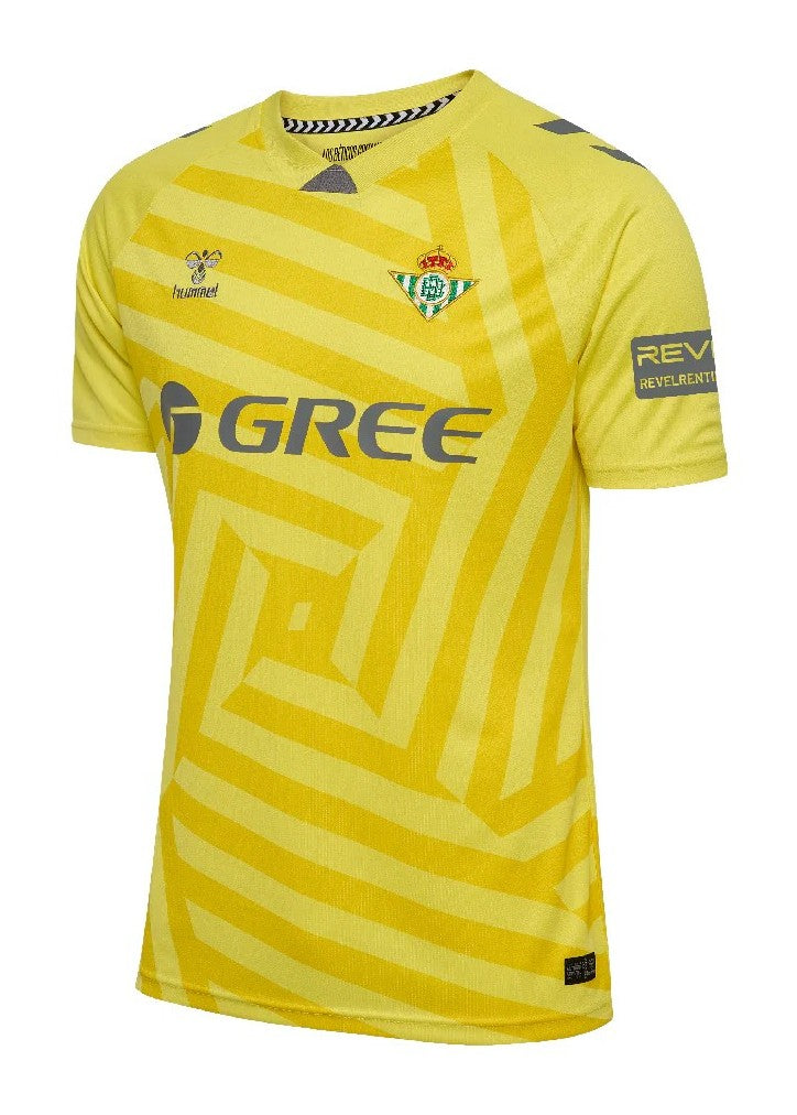 Camisa Real Betis GR 25/26 - Torcedor Hummel Masculina - Amarelo e cinza