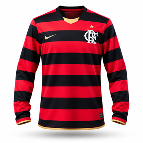 Flamengo 2008 Home Mangas Longas - Retro