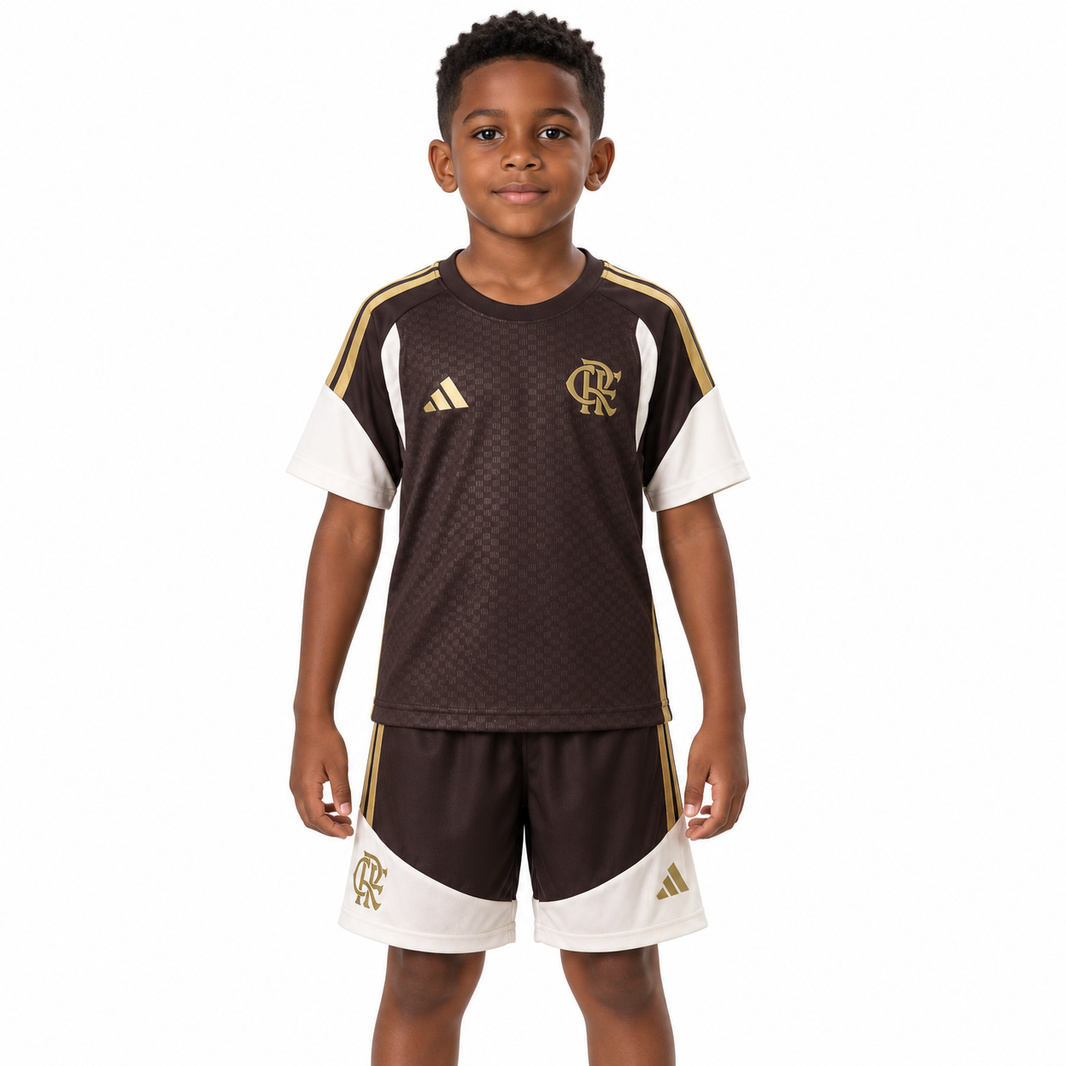 Flamengo 2026 Kit Treino Escuro - Conjunto Infantil