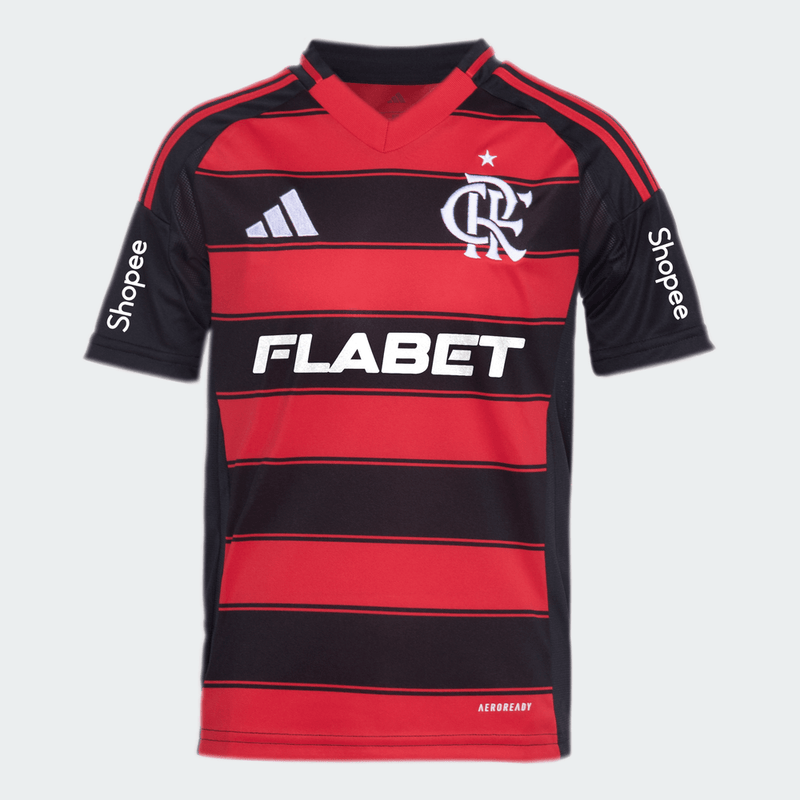 Camisa Flamengo I 25/26 - Torcedor Adidas Masculina - Preta e vermelha