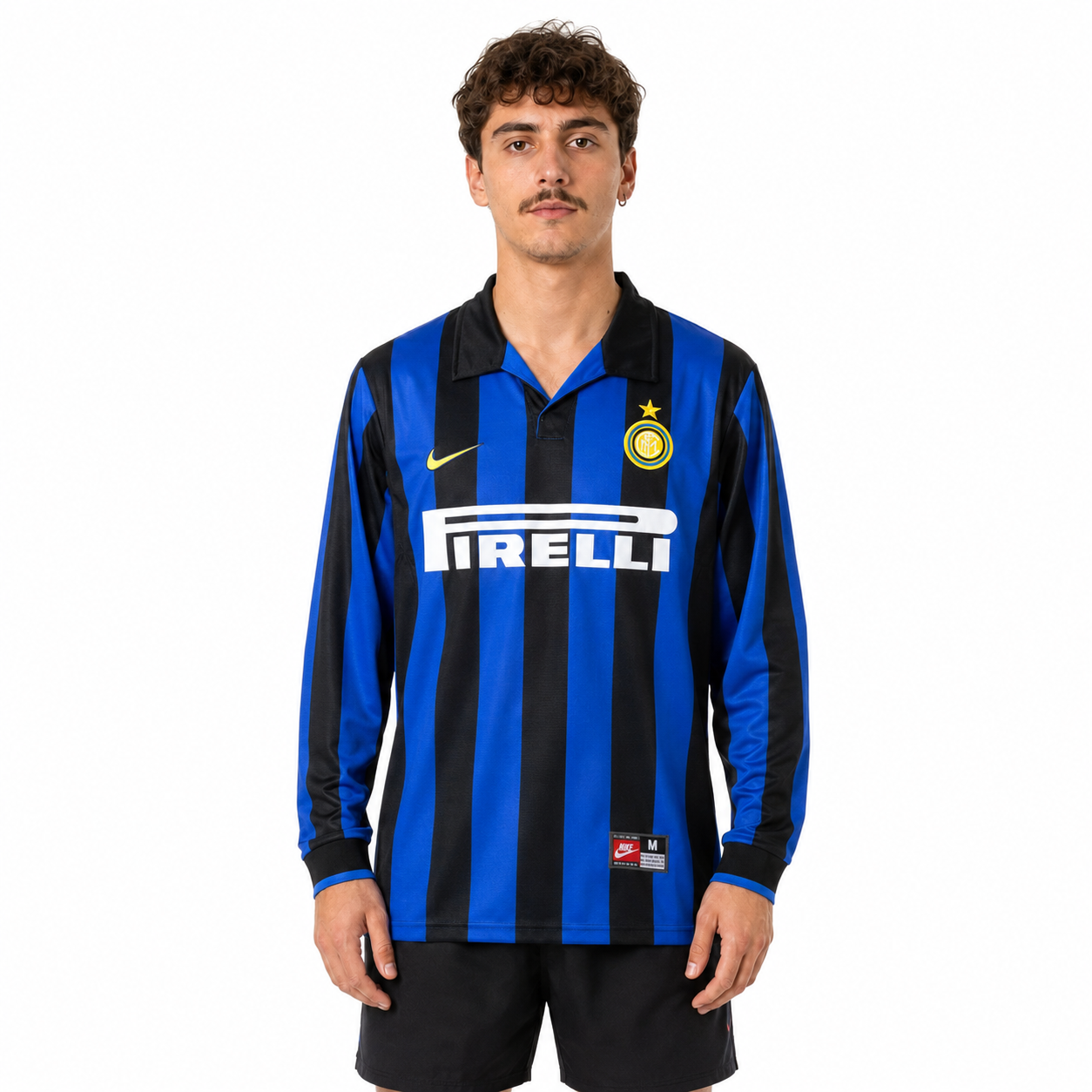 Inter de Milão 97/98 Home - Torcedor - Retrô Manga Longa