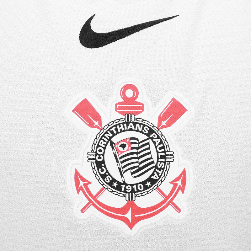 Camisa Corinthians I 25/26 - Torcedor Nike Masculina - Branca com detalhes em preto