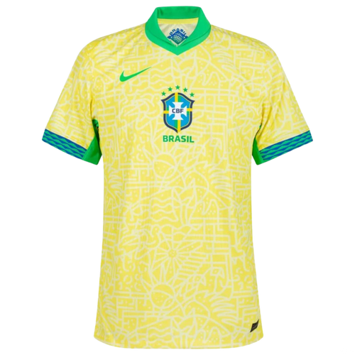 Camisa Seleção Brasileira I 24/25 - Torcedor Nike Masculina - Amarela com detalhes em verde