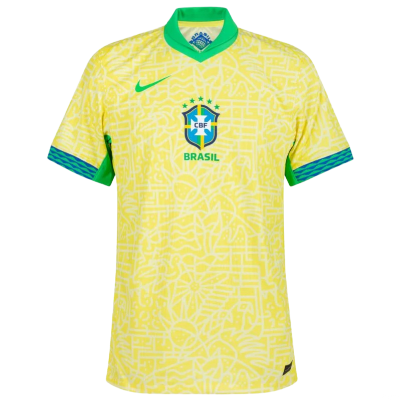Camisa Seleção Brasileira I 24/25 - Torcedor Nike Masculina - Amarela com detalhes em verde