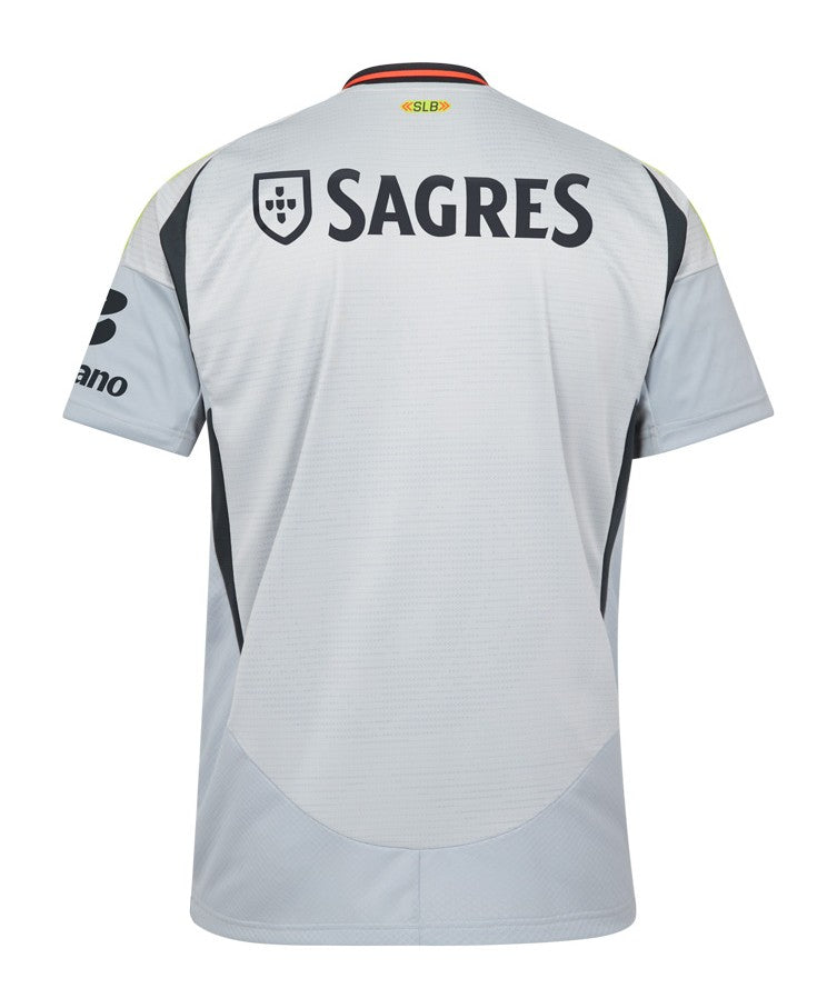 Camisa Benfica Ill 24/25 - Torcedor Adidas Masculina - Cinza / Preto / Amarelo