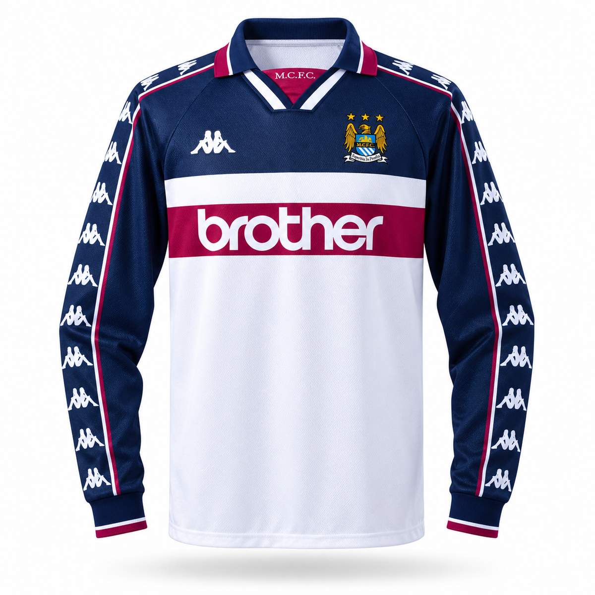 Manchester City 97/98 Home - Manga Longa  - Retrô