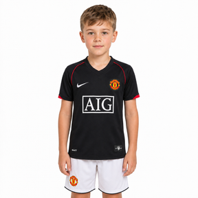 Manchester United 07/08 Black - Kids Kit - Retro