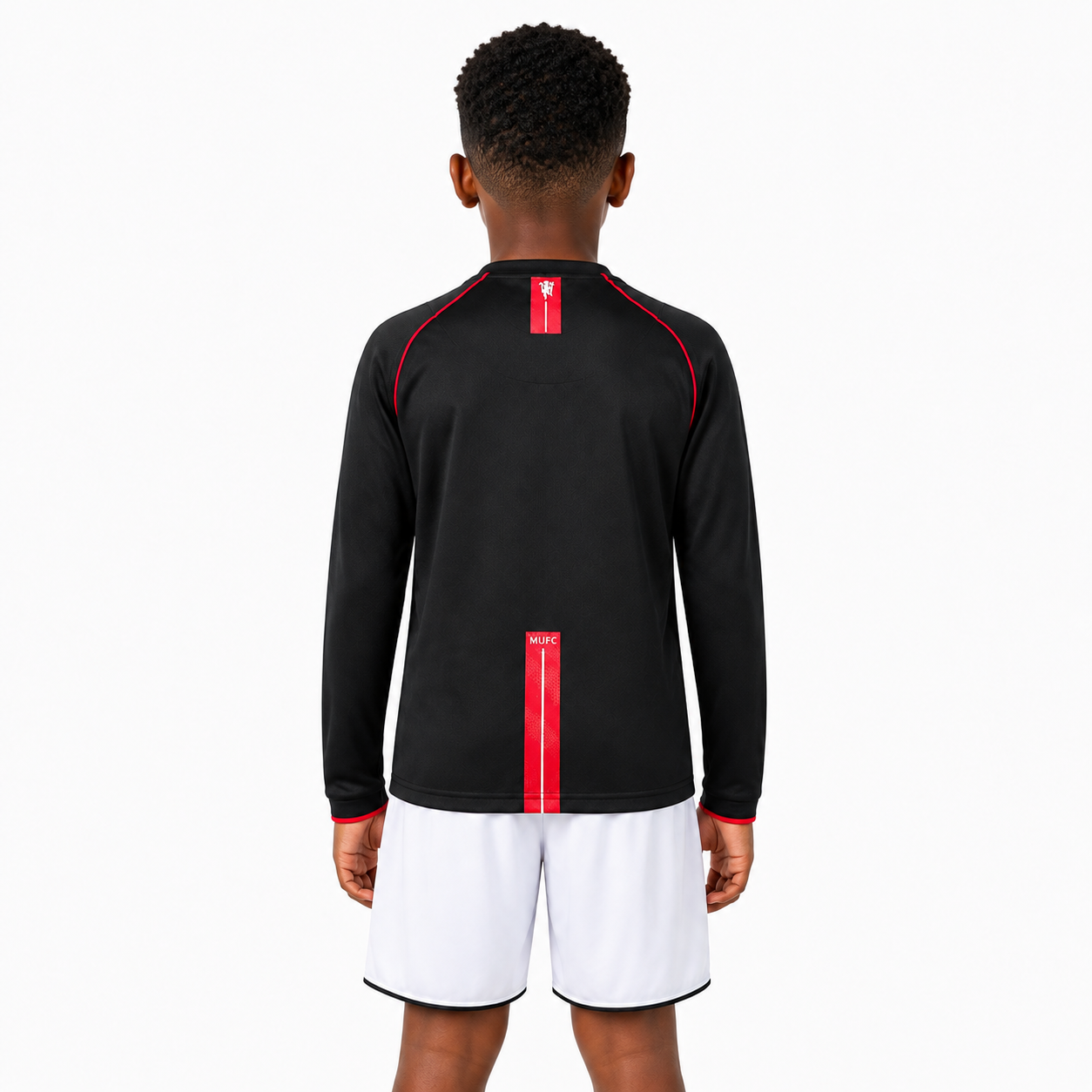 Manchester United 07/08 Black Manga Longa - Kids Kit - Retro