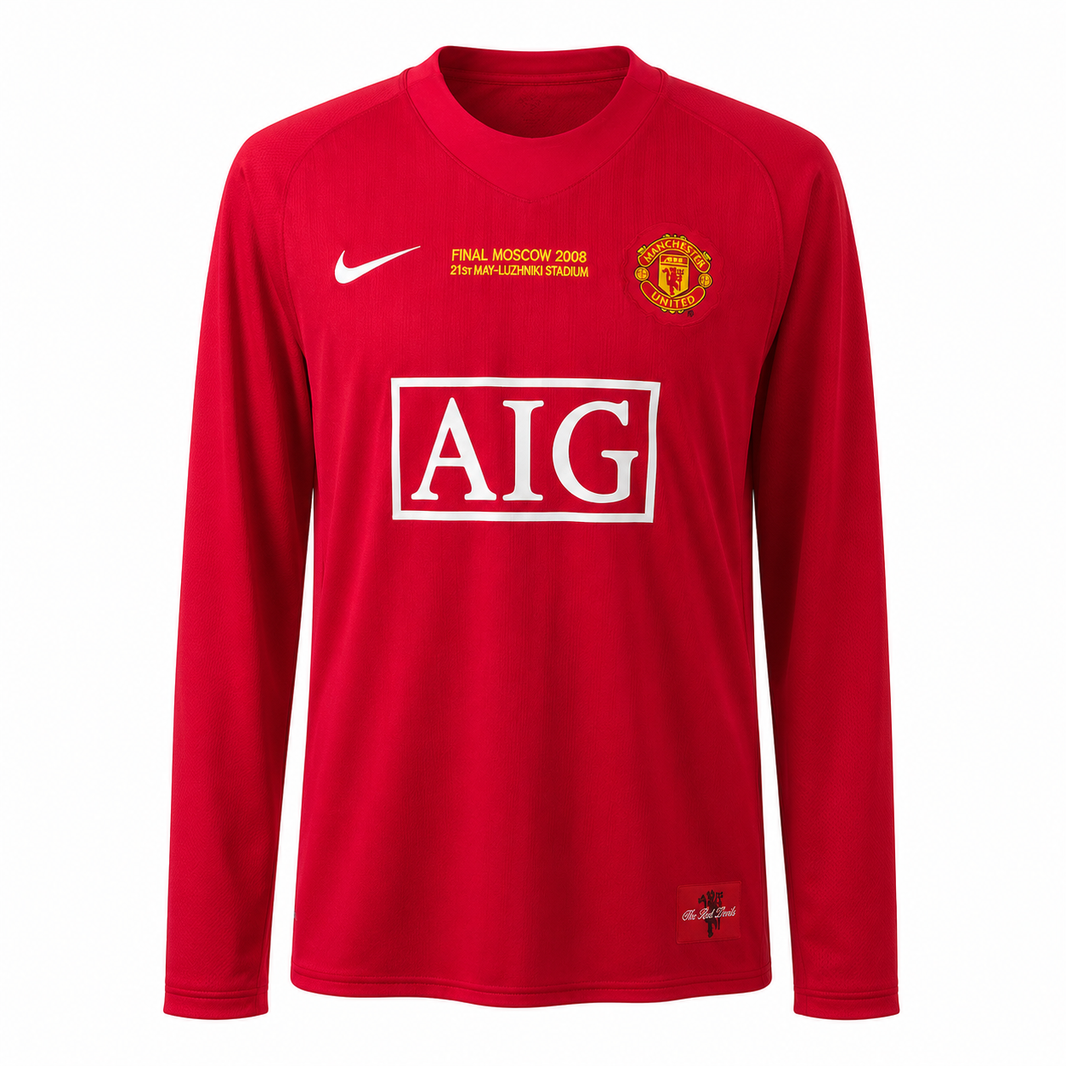 Manchester United 07/08 Local Champions League Manga larga - Retro