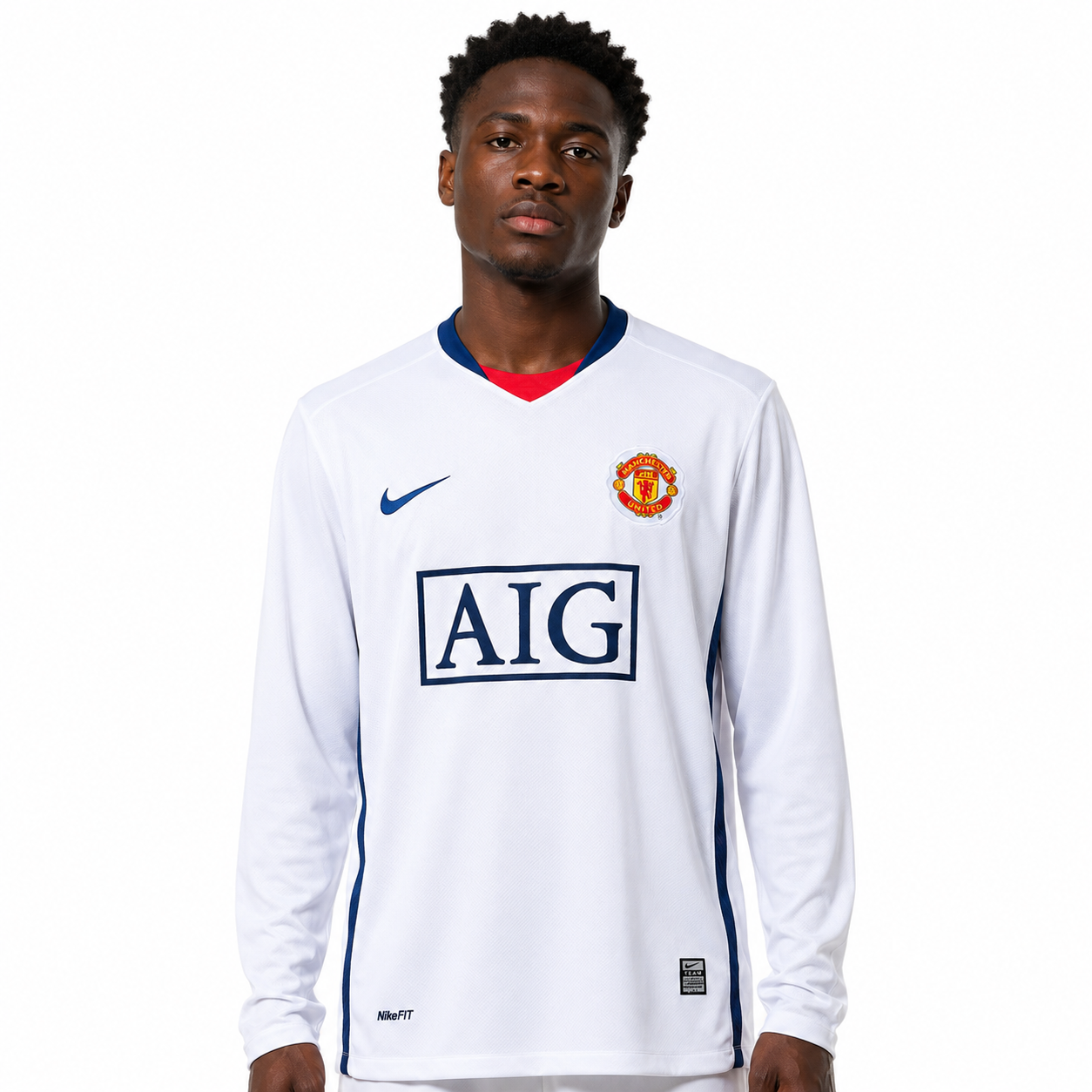 Manchester United 08/09 Away Mangas longa - Retrô