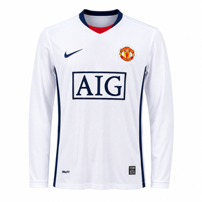 Manchester United 08/09 Away Mangas longa - Retrô