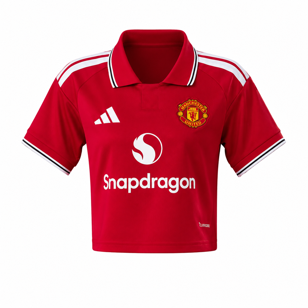 Manchester United Cropped Feminina 26/27 Titular - Torcedor
