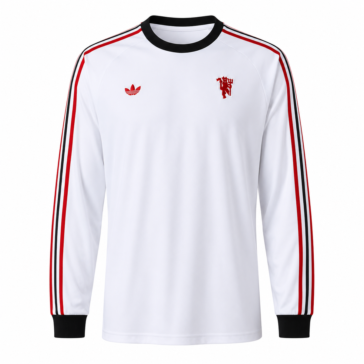 Manchester United Terrace Icons Branca - Mangas longa - Retrô