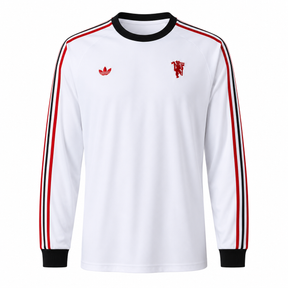 Manchester United Terrace Icons Branca - Mangas longa - Retrô