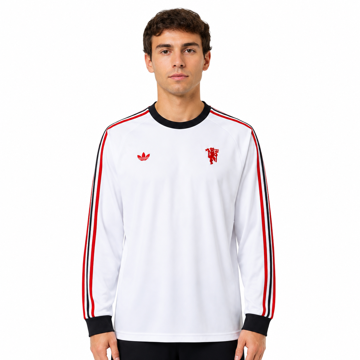 Manchester United Terrace Icons Branca - Mangas longa - Retrô
