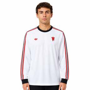Manchester United Terrace Icons Branca - Mangas longa - Retrô