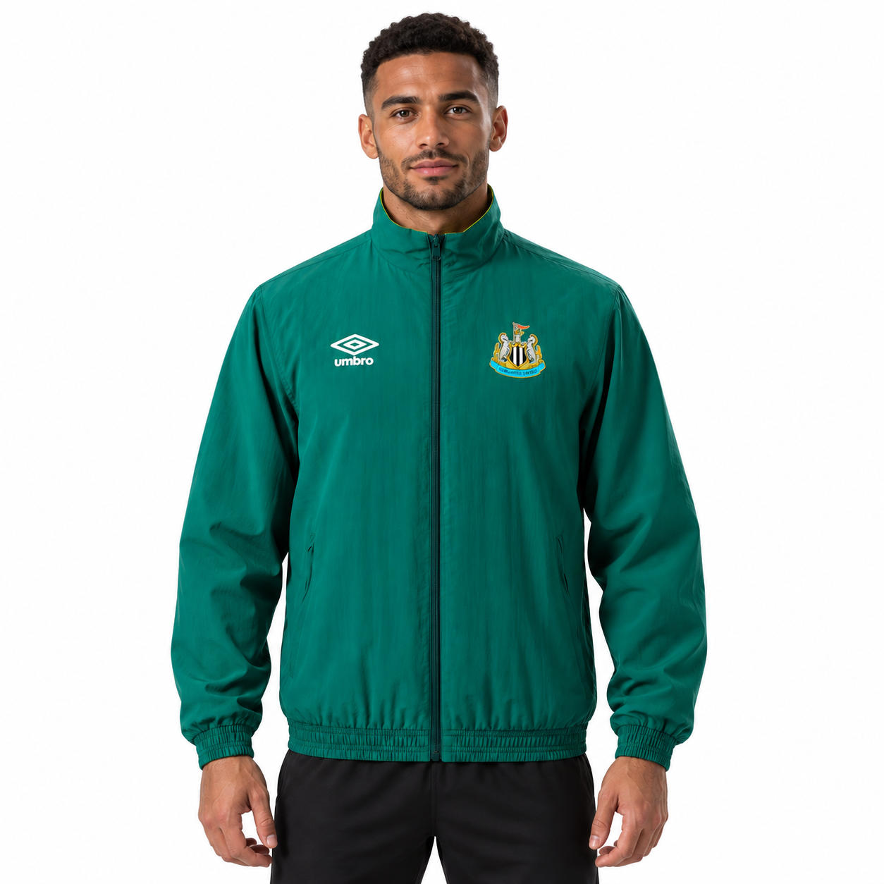 Newcastle United Reversible Jacket Windbreaker - Army Green & Yellow - Veste