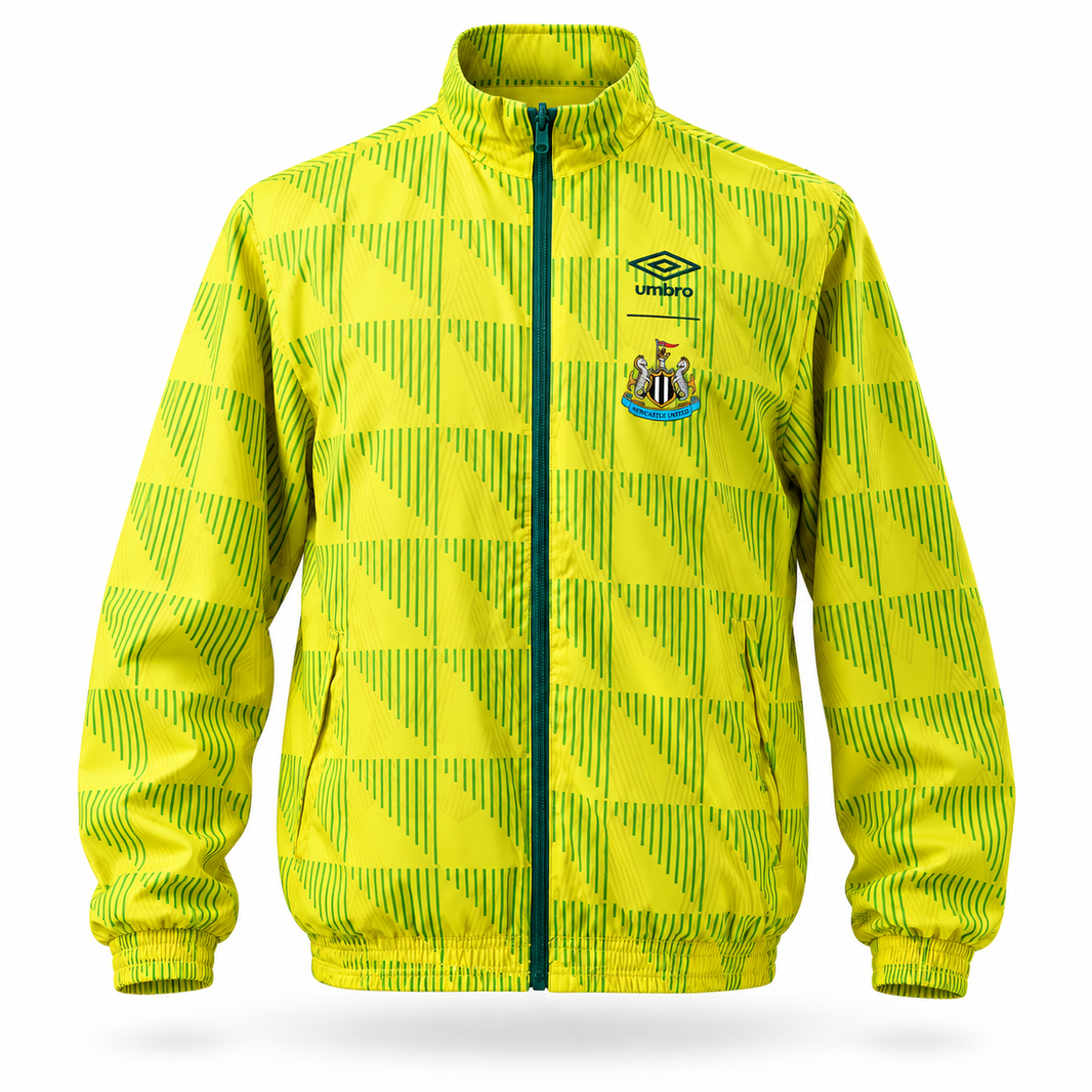 Veste coupe-vent réversible Newcastle United - Vert kaki et jaune