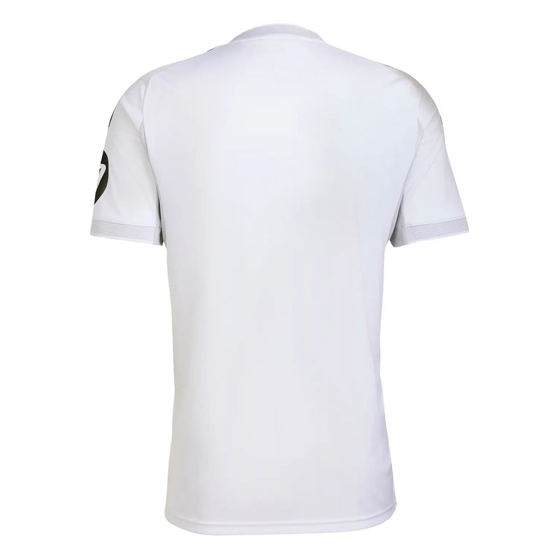 Camisa Real de Madrid I 25/26 - Torcedor Adidas Masculina - Branca com detalhes em cinza e amarelo