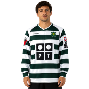 Sporting CP 01/03 Titular Manga Longa - Retrô