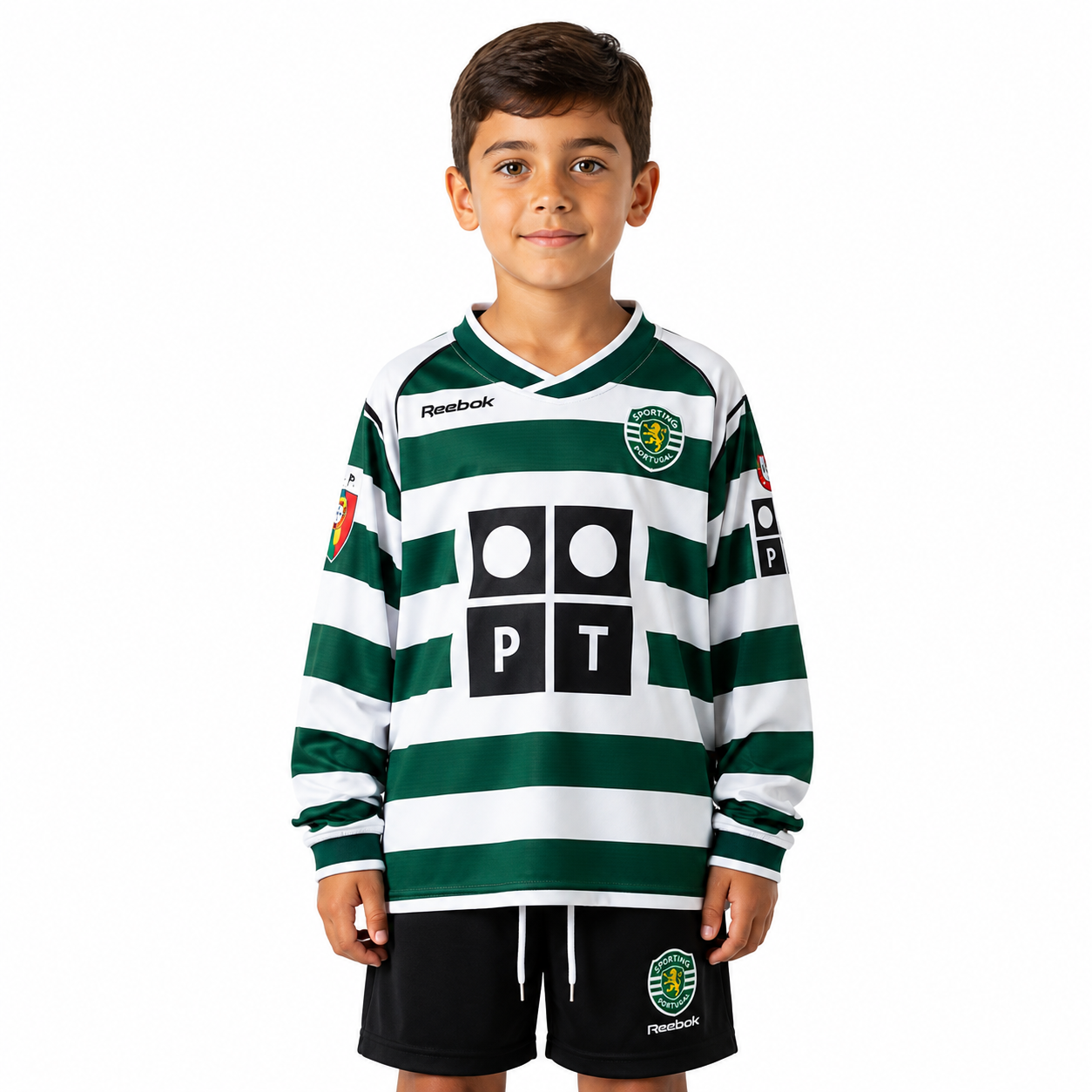 Sporting CP 25/26 Home Retro Mangas Longa - Kids Kit