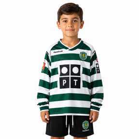 Sporting CP 25/26 Home Retro Mangas Longa - Kids Kit