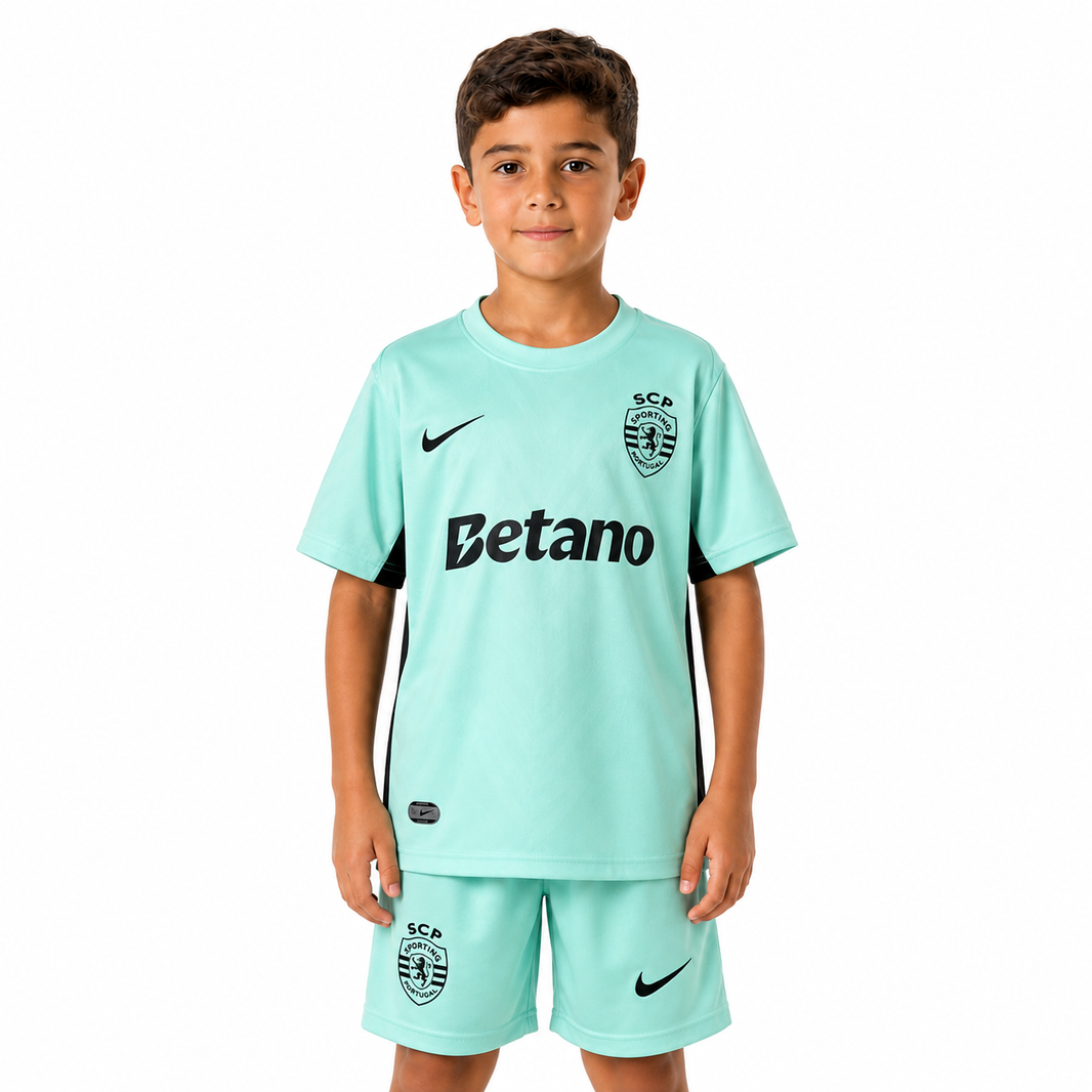 Sporting CP 25/26 Terceiro Uniforme - Conjunto Infantil