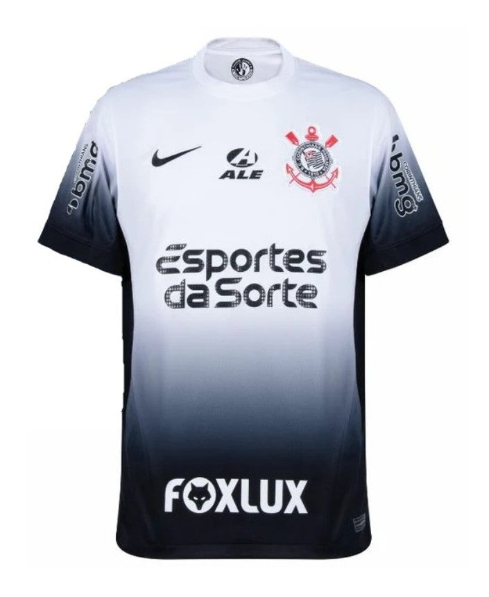 Camisa Corinthians I 24/25 - Torcedor Nike Masculina - Branca com detalhes em preto