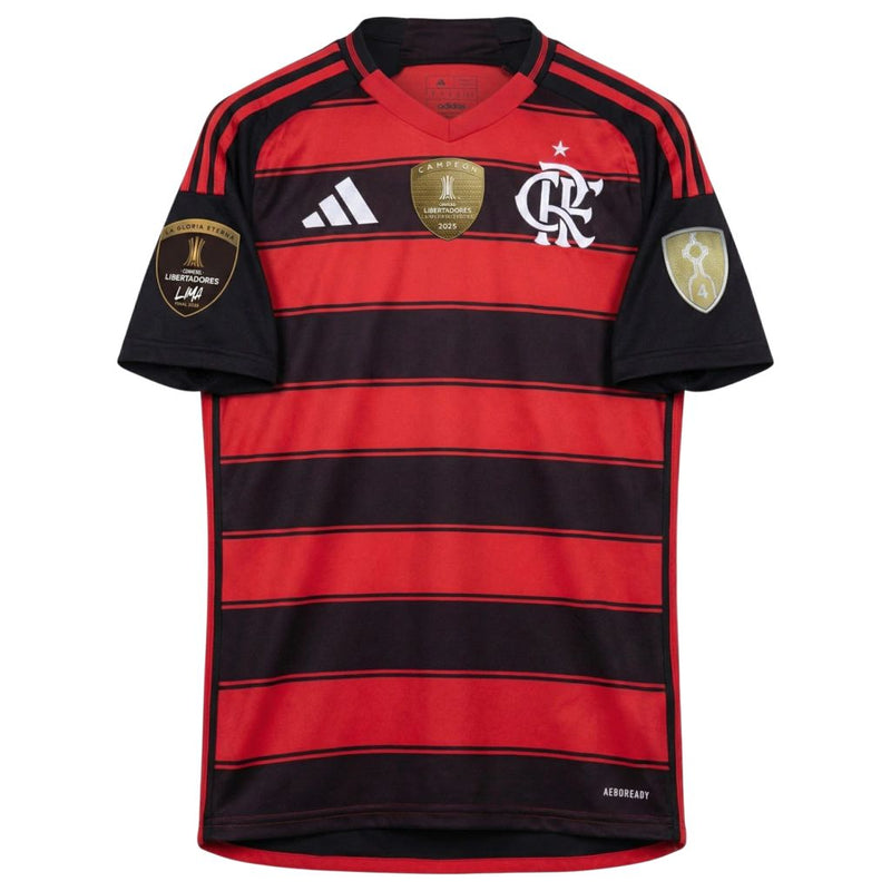 Camisa Flamengo I 25/26 - Torcedor Adidas Masculina - Preta e vermelha