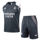 Conjunto Real Madrid Treino Camisa Regata + short 25/26 - Masculino adidas - Cinza