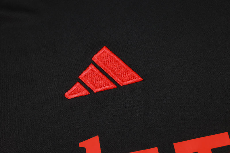 Conjunto Manchester United Treino Camisa manga curta + short 24/25 - Masculino Adidas - Preto