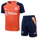 Conjunto Manchester United Treino Camisa manga curta + short 24/25 - Masculino Adidas - Laranja