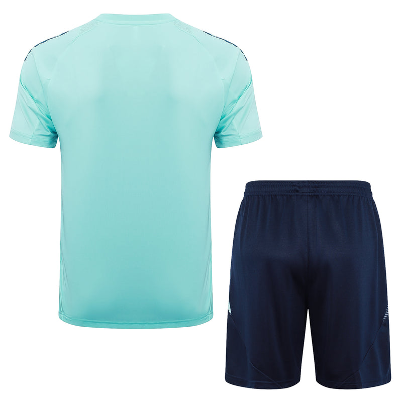 Conjunto Real Madrid Treino Camisa manga curta + short 25/26 - Masculino Adidas - verde claro