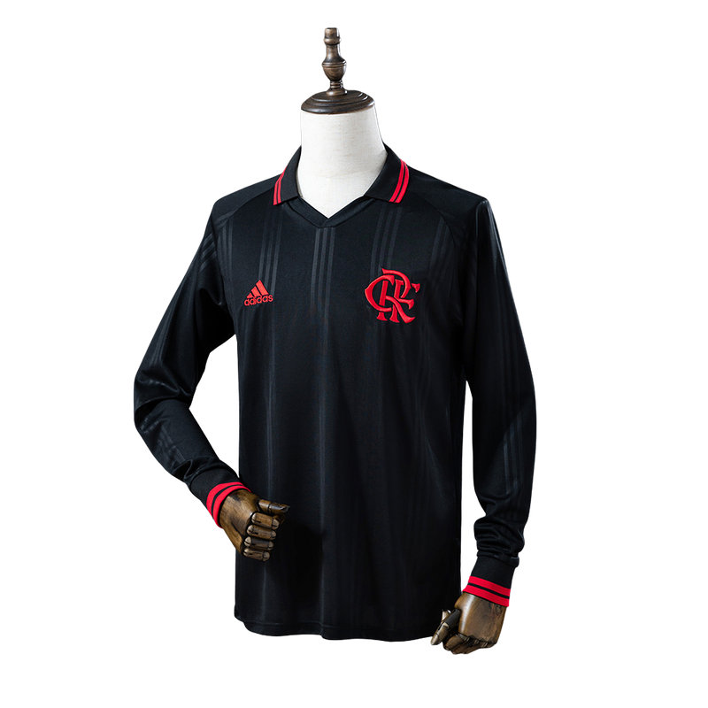 Camisa Do Flamengo Classic black Retrô 19/20 Manga Longa - Torcedor Masculina