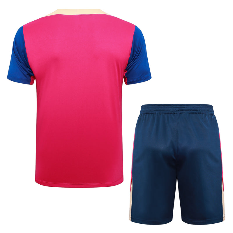 Conjunto Barcelona Treino Camisa manga curta + short 24/25 - Masculino Nike - Vermelho