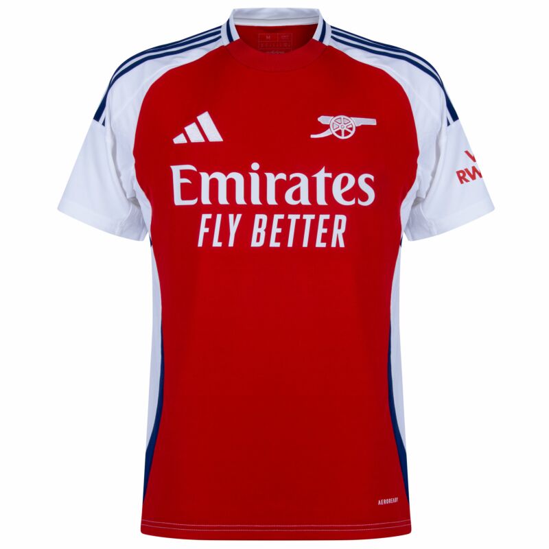 Camisa Arsenal I 24/25 - Torcedor Adidas Masculina - Branca com detalhes em azul e vermelho