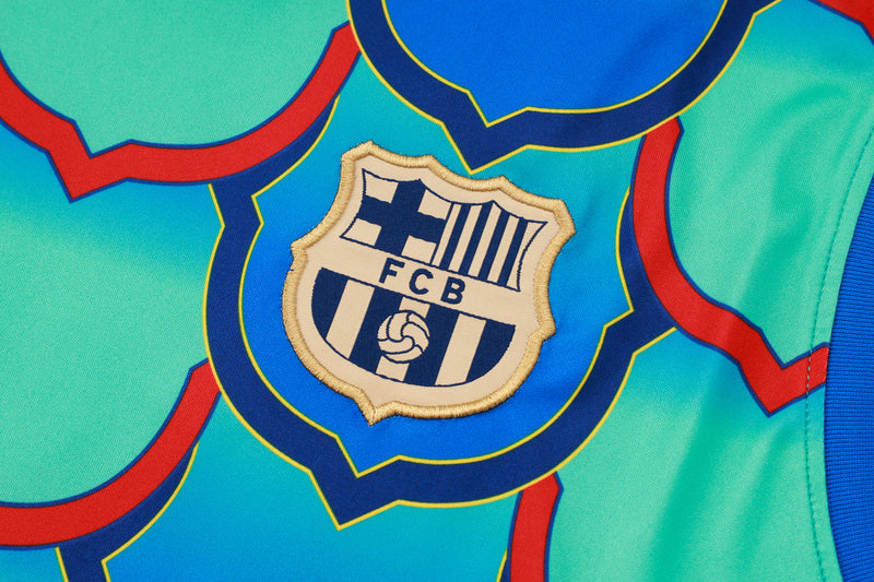 Conjunto Barcelona Treino Camisa Regata + short 24/25 - Masculino Nike - verde claro