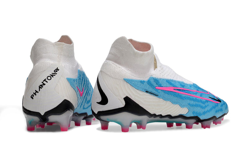Chuteira de Campo NIKE PHANTOM GX ELITE DF Link FG -  Branco/Azul